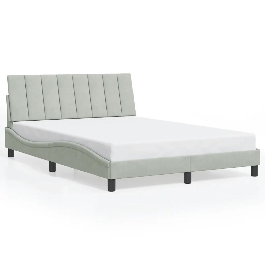 Giroletto senza Materasso Hanko Grigio Chiaro 140x190 cm Velluto
