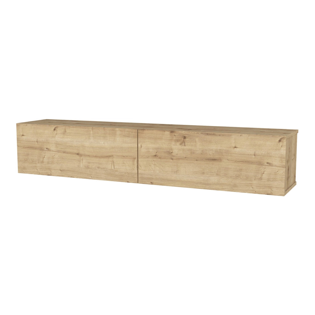 Mobile TV da Parete Nolven con 2 Ante a Ribalta 160 x 32 x 30 cm - Effetto Rovere [en.casa]