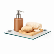 Pannello di sicurezza 6 mm - Dimensioni 25 x 25 cm - Incluso supporto - Pannello di sostegno per doccia