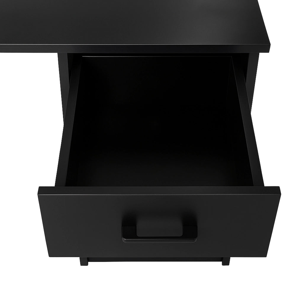 Cassiopea - Scrivania con 4 Cassetti 110x56x73 cm per PC da Ufficio in Legno Nero