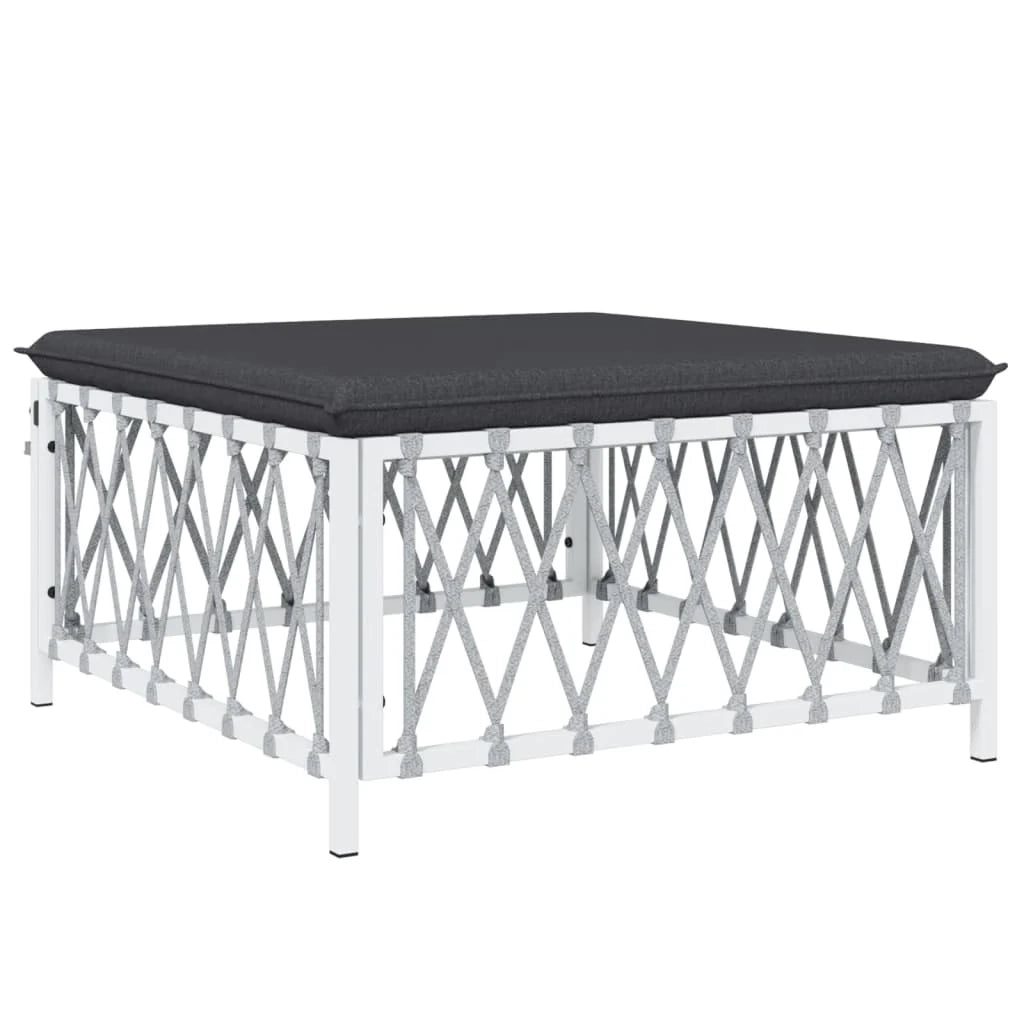 Mobili da giardino mobili da esterno set di mobili con cuscini 5 pezzi acciaio bianco 02_0018307