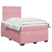 vidaXL Giroletto a Molle con Materasso Rosa 120x200 cm in Velluto