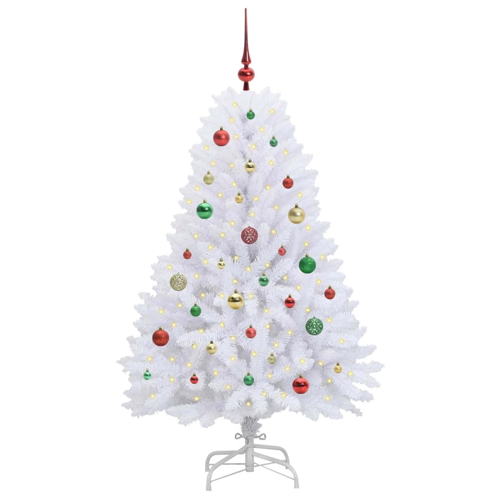 Albero di Natale Artificiale con Rami Pieghevoli Bianco 150 cm