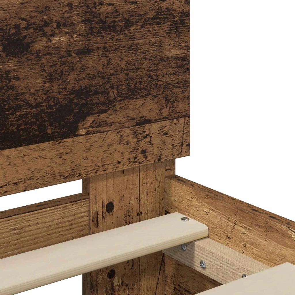 Letto con LED Legno antico 80 x 200 cm Legno ingegnerizzato