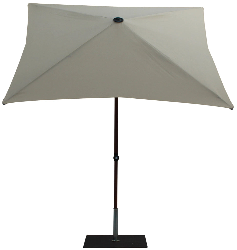 Ombrellone da Giardino 2x2 m Palo Ø38 mm in Alluminio Effetto Legno Tessuto Poliestere Trend Wood Ecru