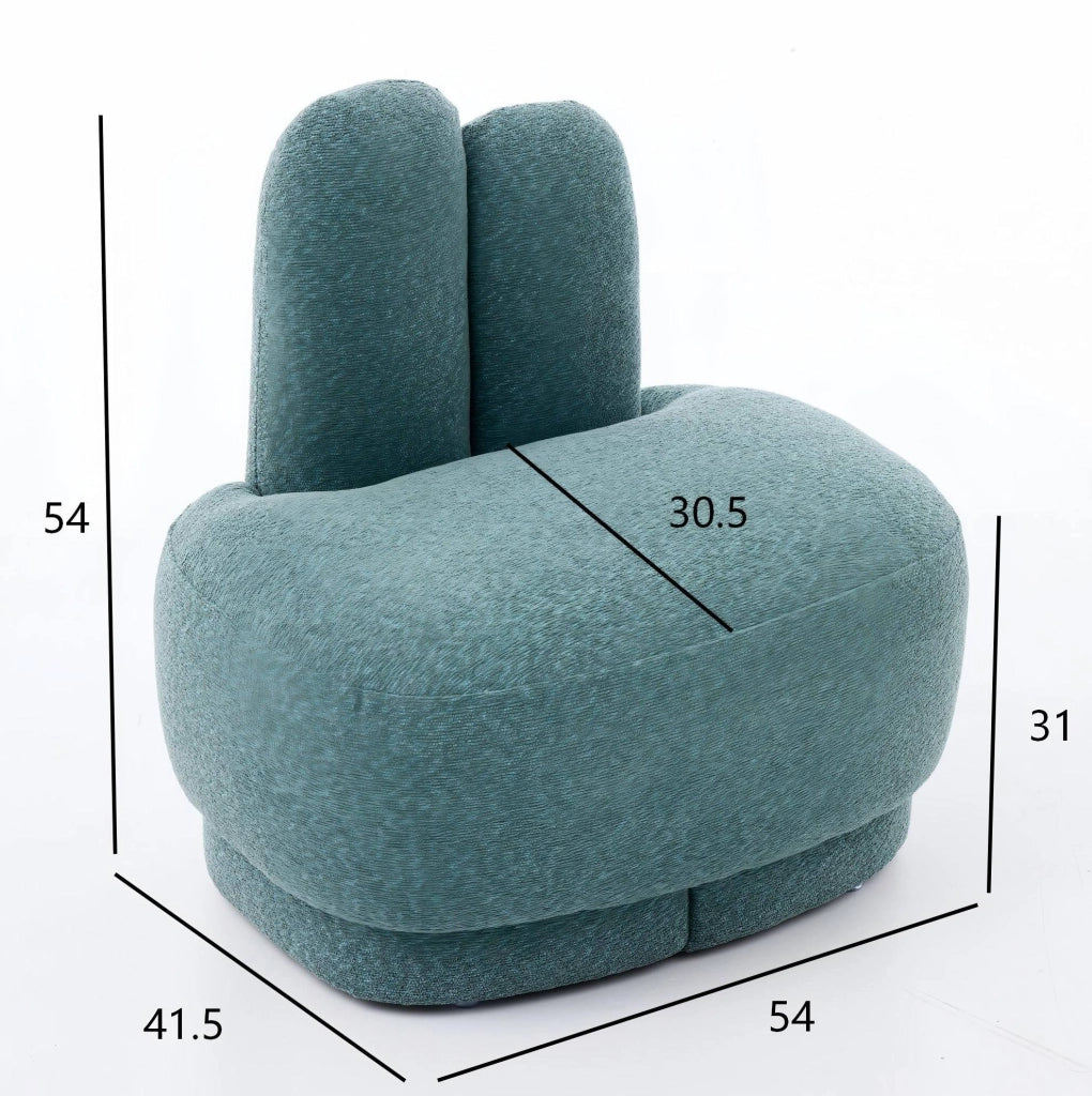 Pouf a forma di coniglio in tessuto verde; 6;2 kg; per seduta e poggiapiedi
