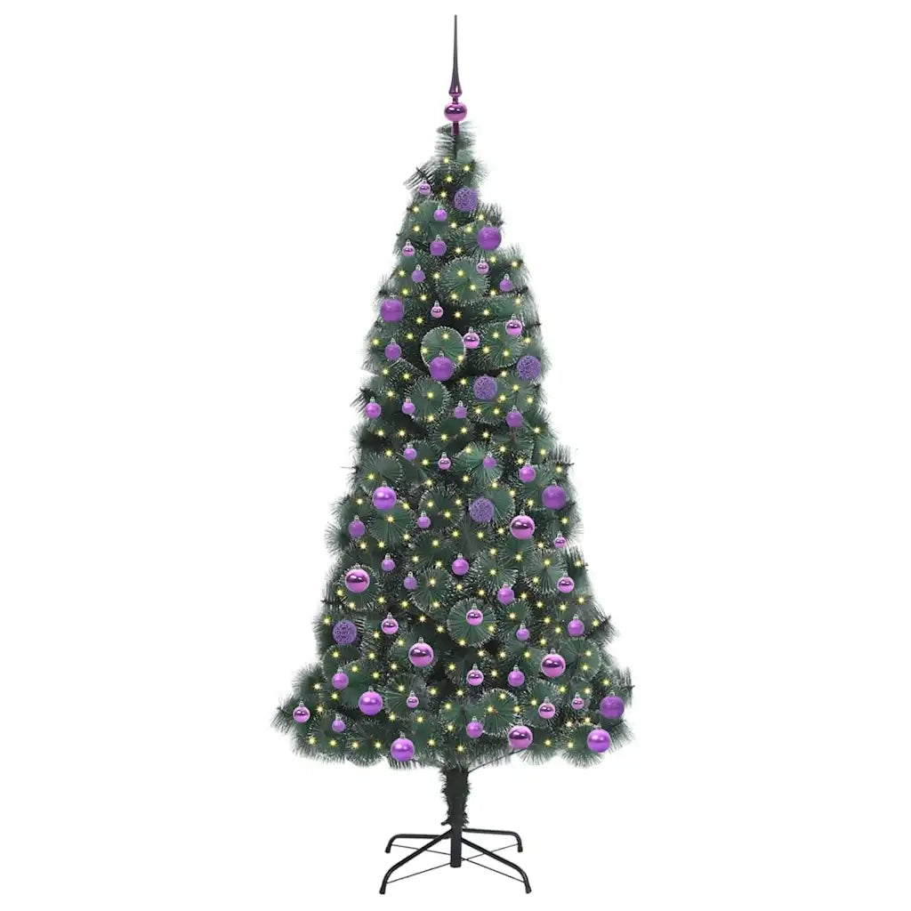 Albero di Natale | Decorazioni natalizie artificiale preilluminato con set di palline