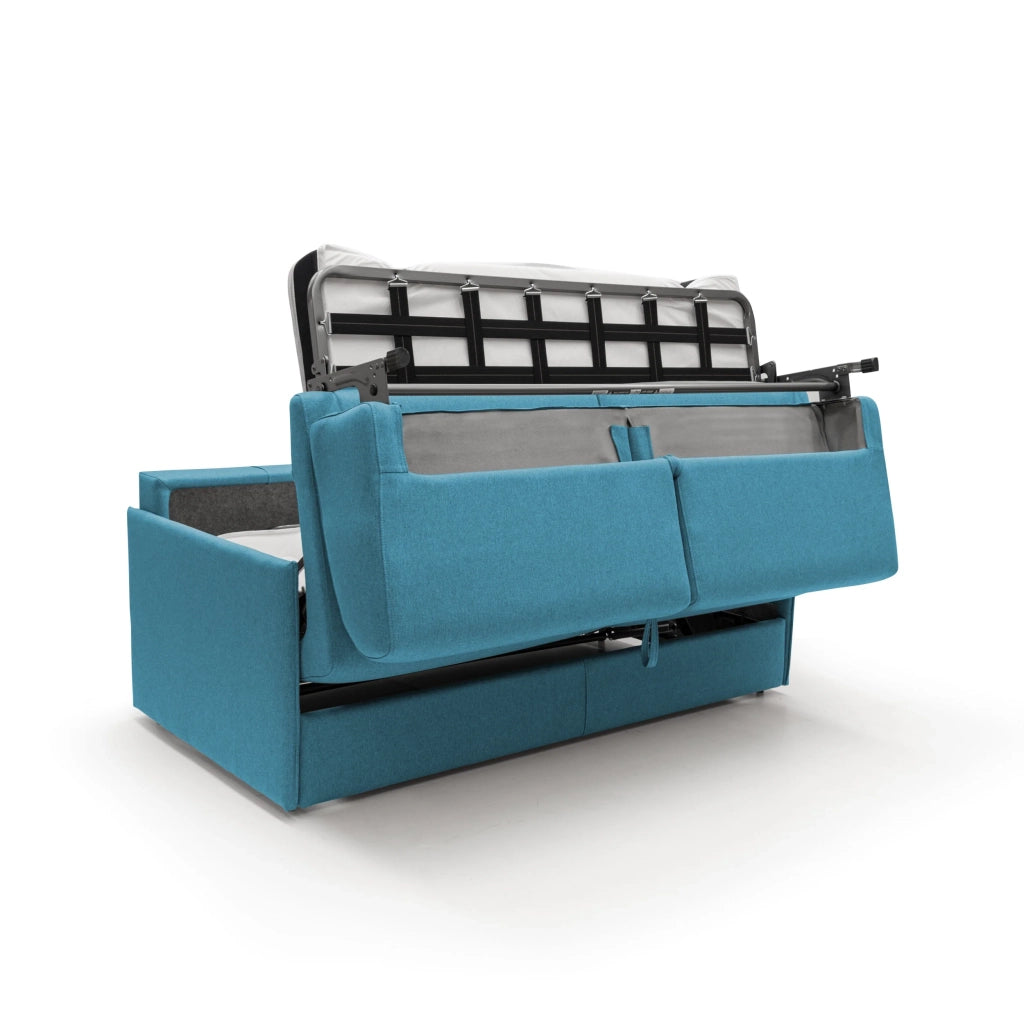 Evans Divano letto matrimoniale in tessuto impermeabile T13 149 cm (mat. 120x197) azzurro