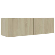 Mobile TV multimediale mensola TV credenza TV sala da pranzo soggiorno camera da letto rovere Sonoma 100 x 30 x 30 cm legno ingegnerizzato marrone 02_0027411