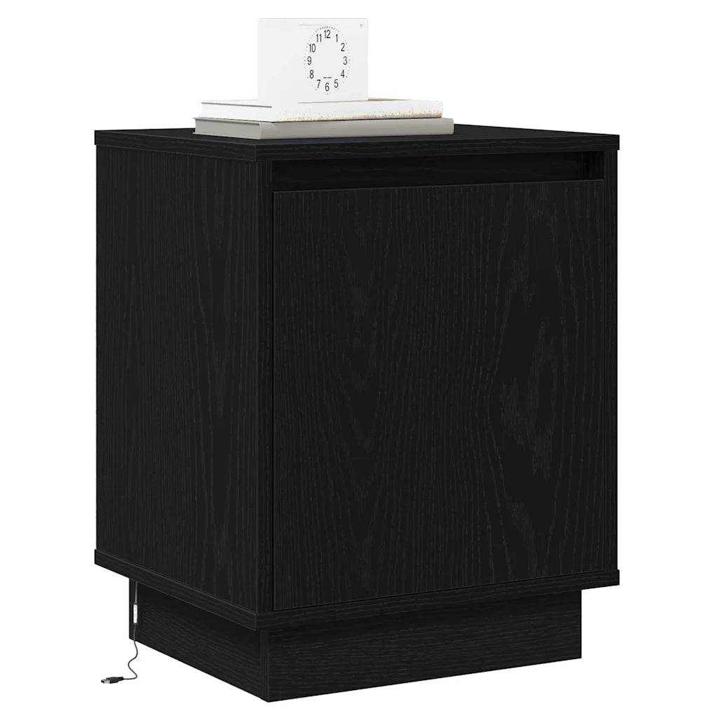 Set di 2 Comodini | Armadio da Notte | Mobiletto da notte Rovere Nero 39 x 34,5 x 50 cm