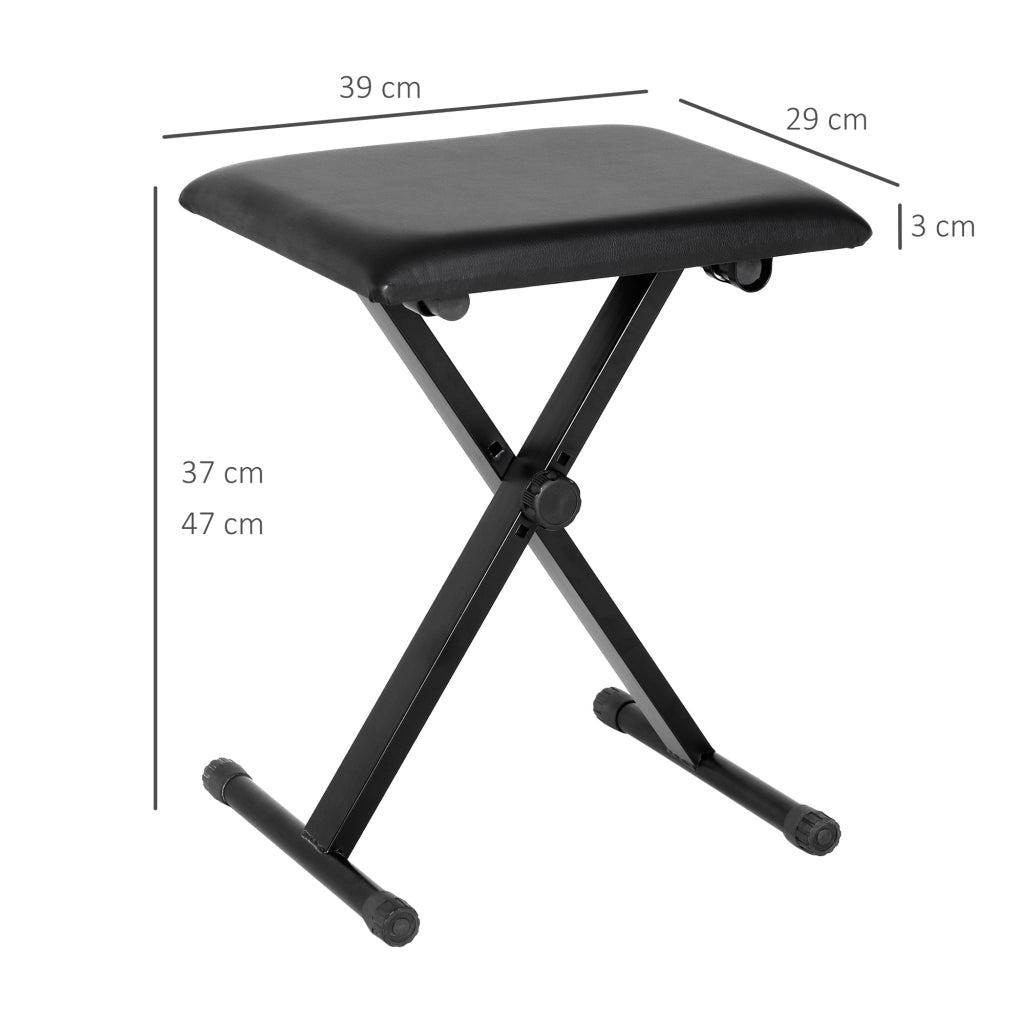 Sgabello per Pianoforte Regolabile ¨C Zephmum ¨C Pelle Sintetica 39x29x37-47 cm Nero
