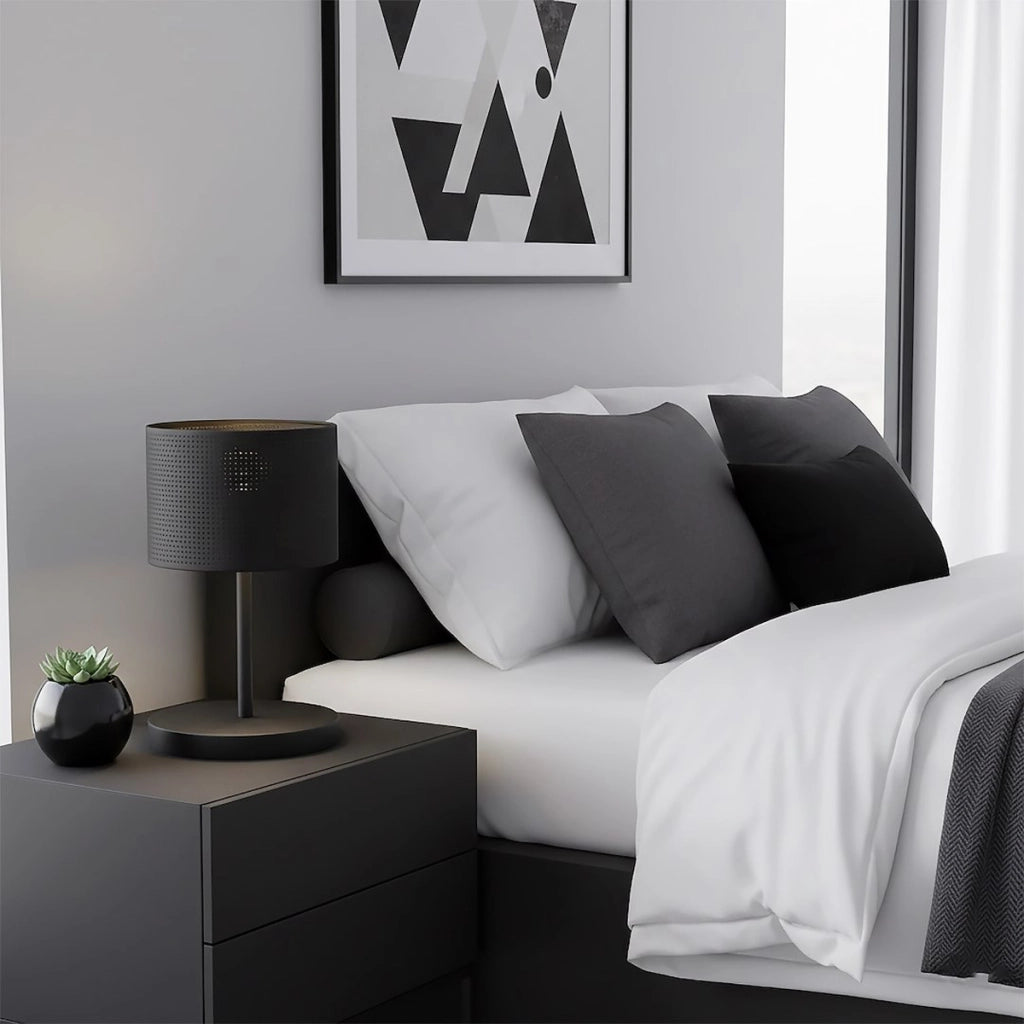Lampada da tavolo LUX in acciaio nero opaco
