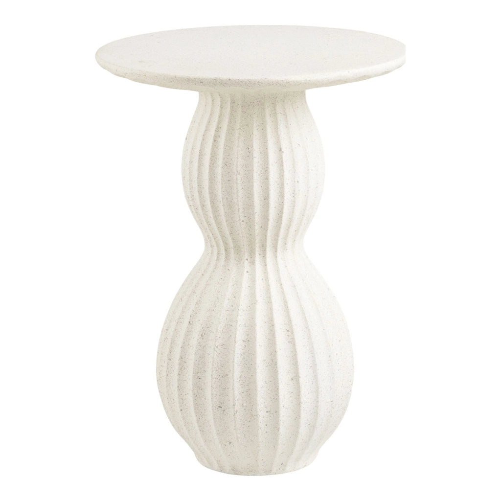 Tavolino da appoggio Newtown in fiberclay bianco forma organica ø40x55 cm