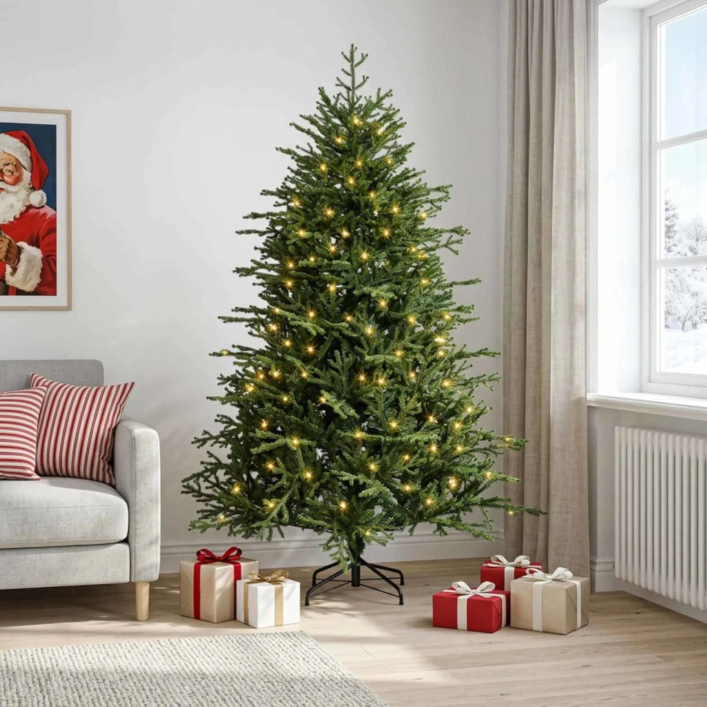 Albero di Natale Artificiale con Rami Pieghevoli 150 cm 150 LED 3465498