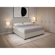 Letto imbottito Matrimoniale 180x200 cm Vertical - Similpelle,Tortora,Contenitore