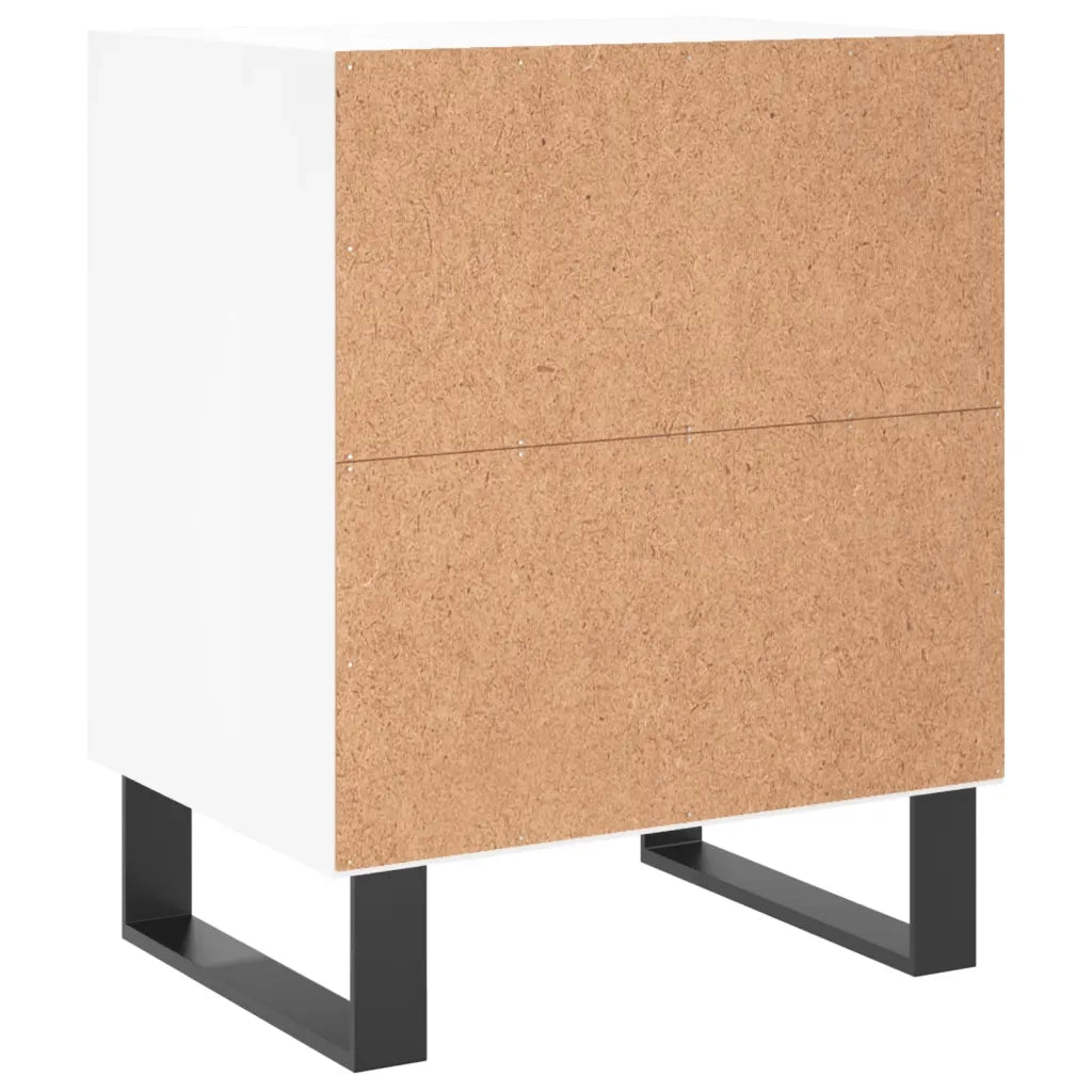 Comodini 2 pz-Set di 2 Tavolino da notte Bianco Lucido 40x30x50 cm in Legno Multistrato 750194