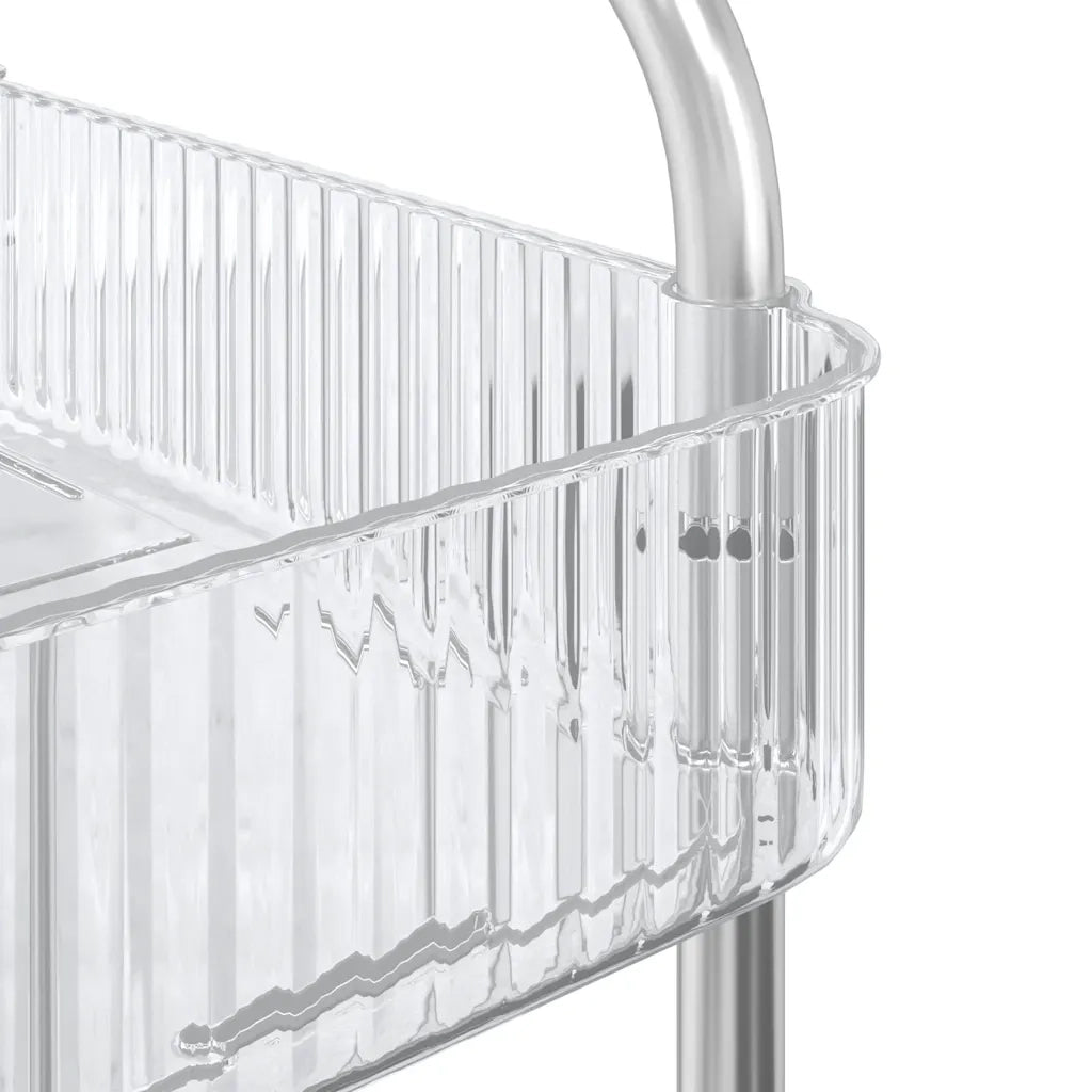 Carrello Portaoggetti a 3 Livelli 37x28x68 cm in Acrilico 4012378