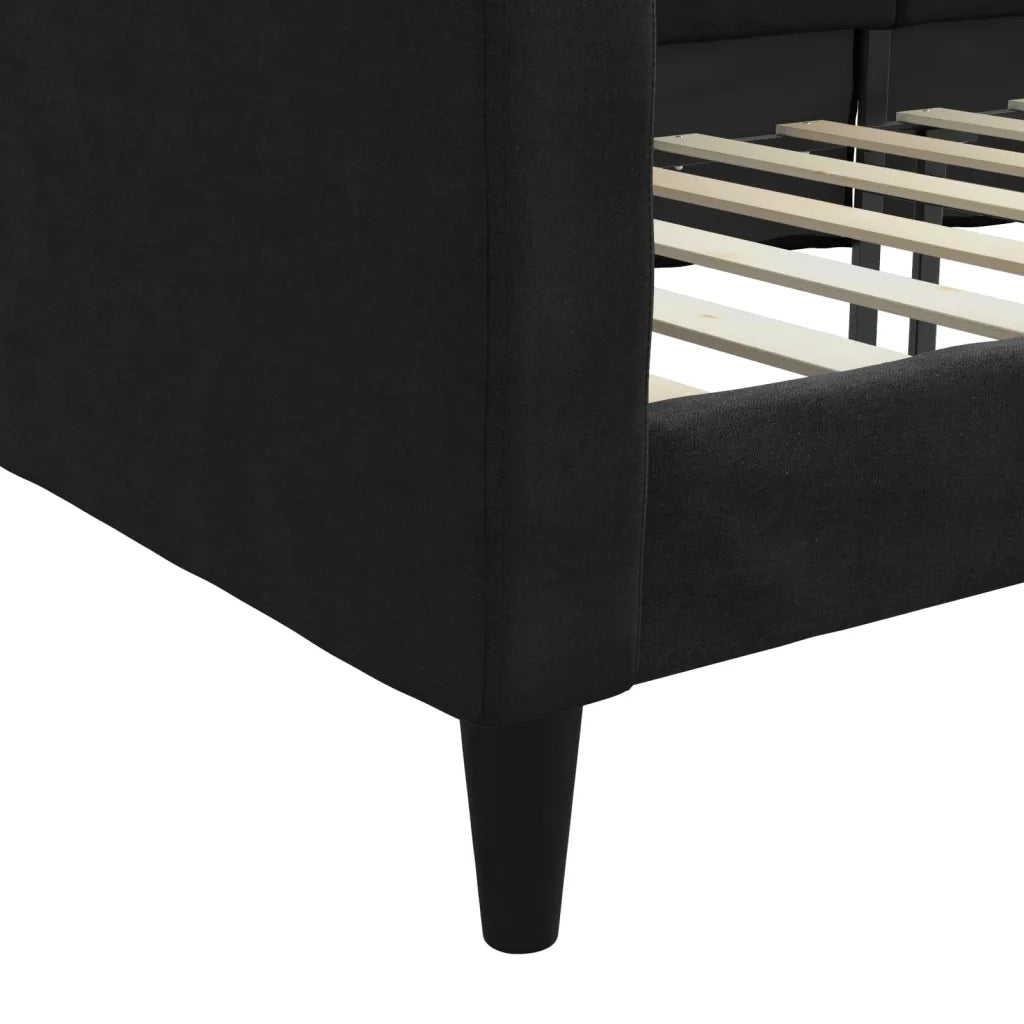 Letto da Giorno Nero 90x200 cm in Tessuto 354035