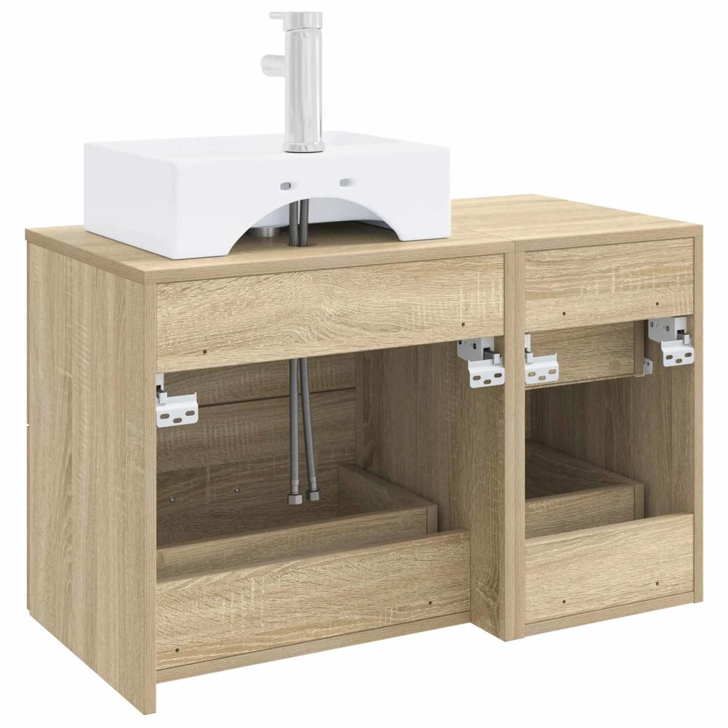 Set di mobili per il bagno 2 pz Rovere Sonoma 3403970