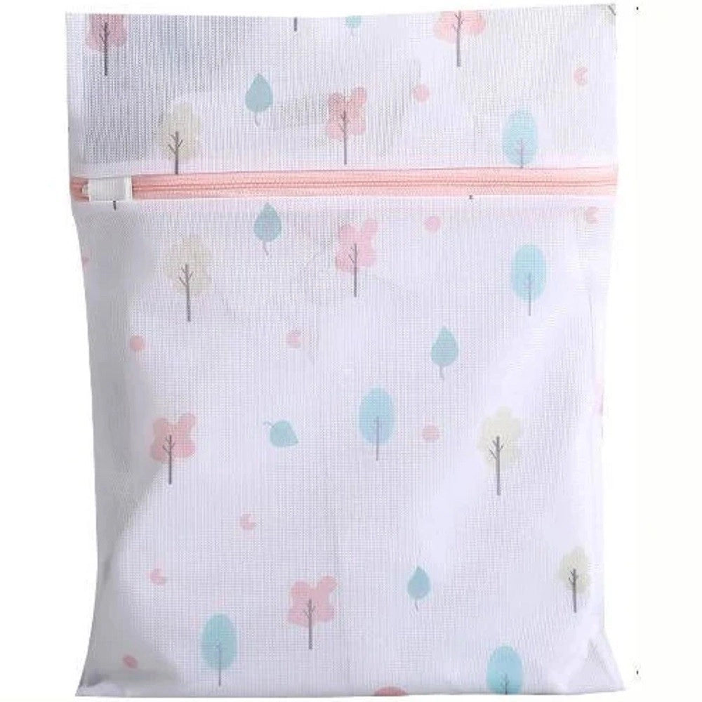 Trade Shop - Set 2pz Sacchetto Lavaggio Rete Con Cerniera Biancheria 40x50cm A Fantasia 58128 -