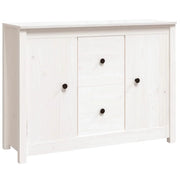 Buffet credenza cassettiera armadio mobile contenitore organizer per cucina soggiorno salotto 100 x 35 x 74 cm legno massello di pino bianco 02_0030156