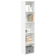Libreria-Scaffale per Libri-Mobile di Stoccaggio Bianca 40x30x189 cm in Legno Multistrato
