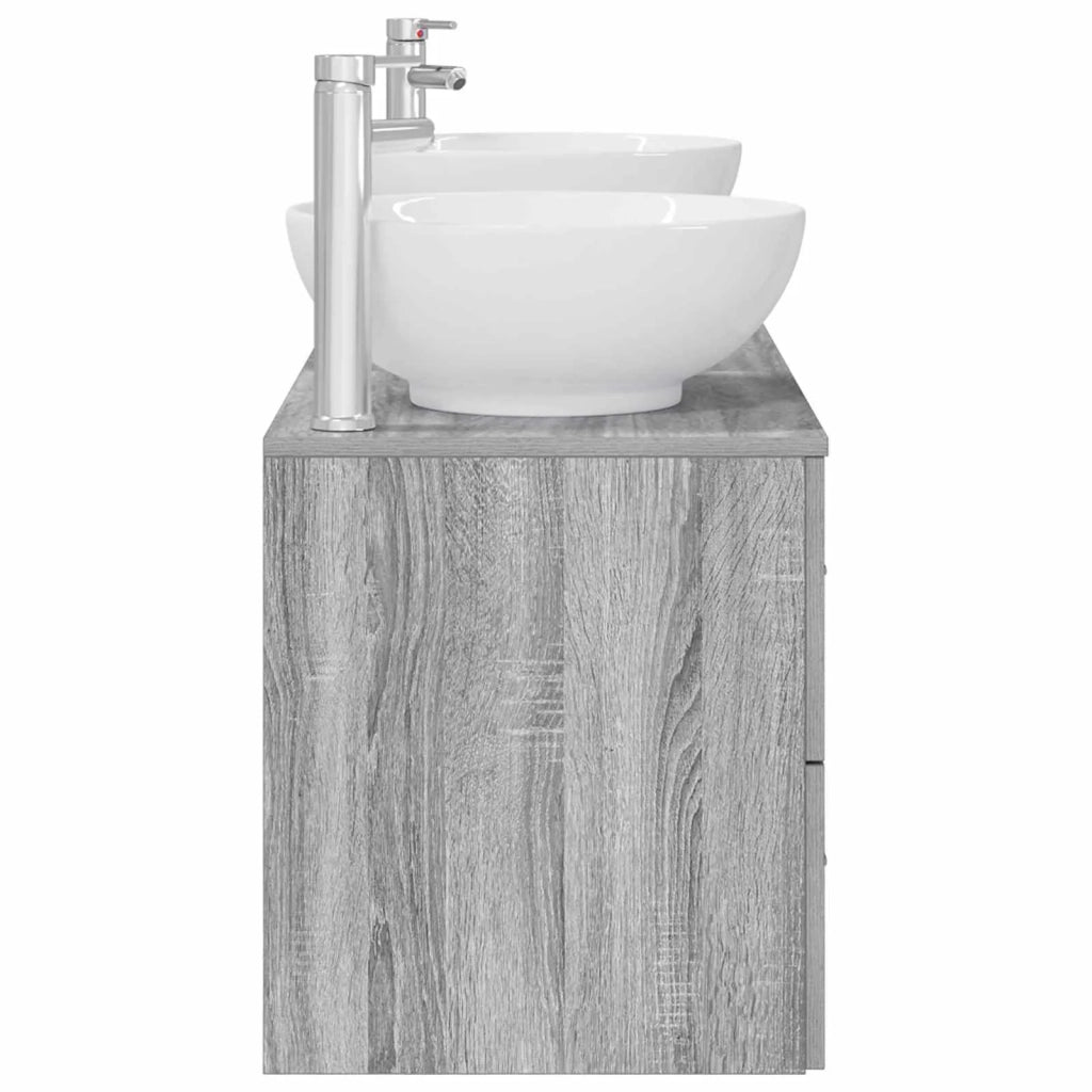 Set di mobili per il bagno 3 pz Sonoma grigio 3405896