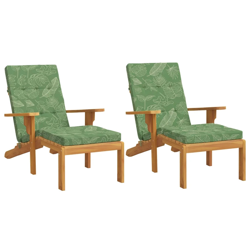 Cuscini per Sedia a Sdraio 2 pz Motivo Foglie in Tessuto Oxford 362003