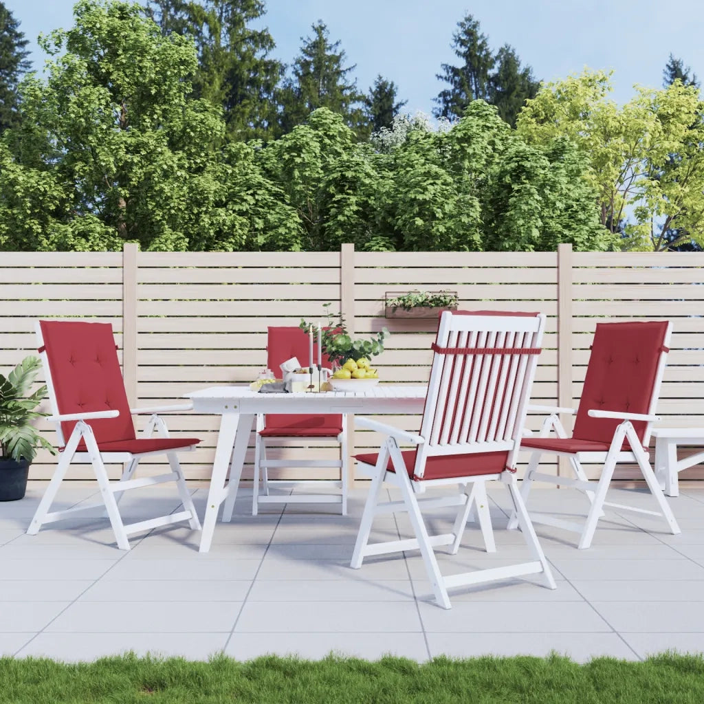 Cuscini per Sedie 4 pz | Cuscini per sedie Rosso Vino 120x50x3 cm in Tessuto