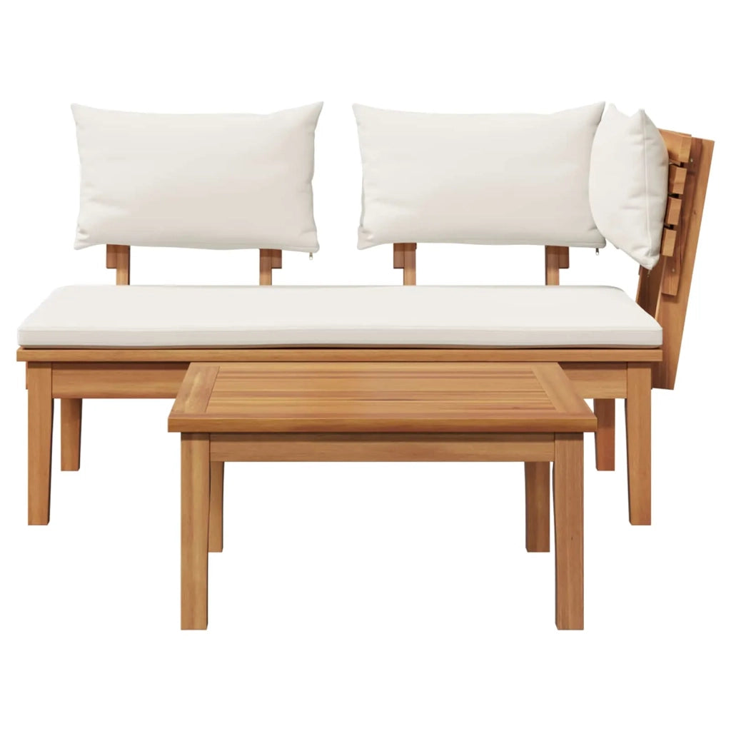 Set Panchina e Tavolo da Giardino 2 pz | Set Salotto da Giardino Crema e Marrone