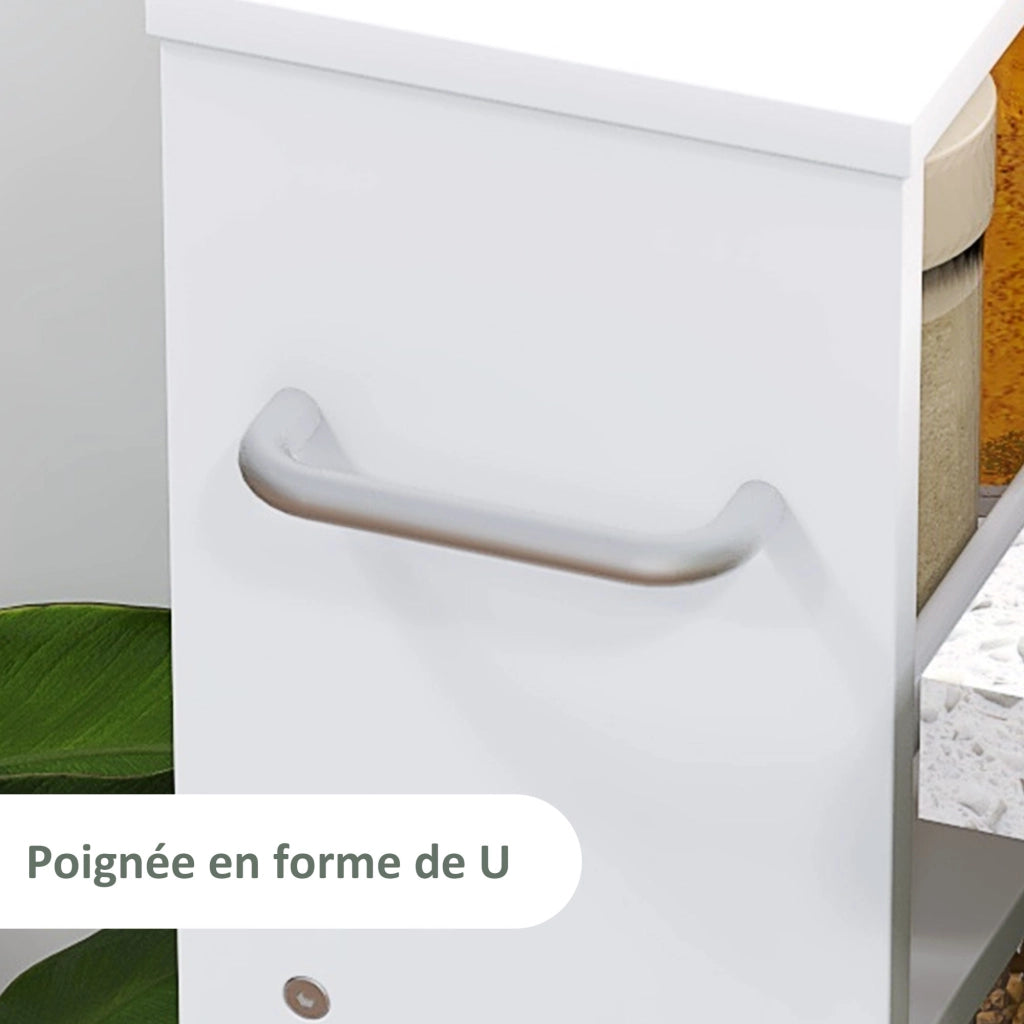 Carrello Multiuso 4 Livelli ¨C zephmum ¨C Bianco 45x15x91 cm