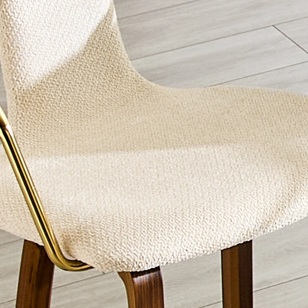 Set di 2 sgabelli da bar in stile scandinavo con braccioli, seduta imbottita e gambe in legno