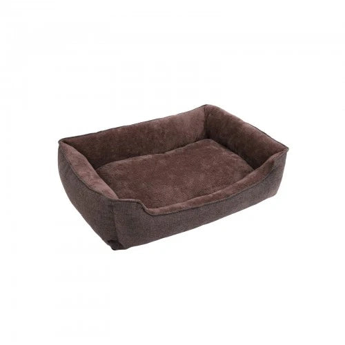 Cuccia per cani 110 x 75 x 27 cm cesta per cani con rivestimento in tessuto stile orsetto sfoderabile e lavabile in lavatrice marrone 12_0000793