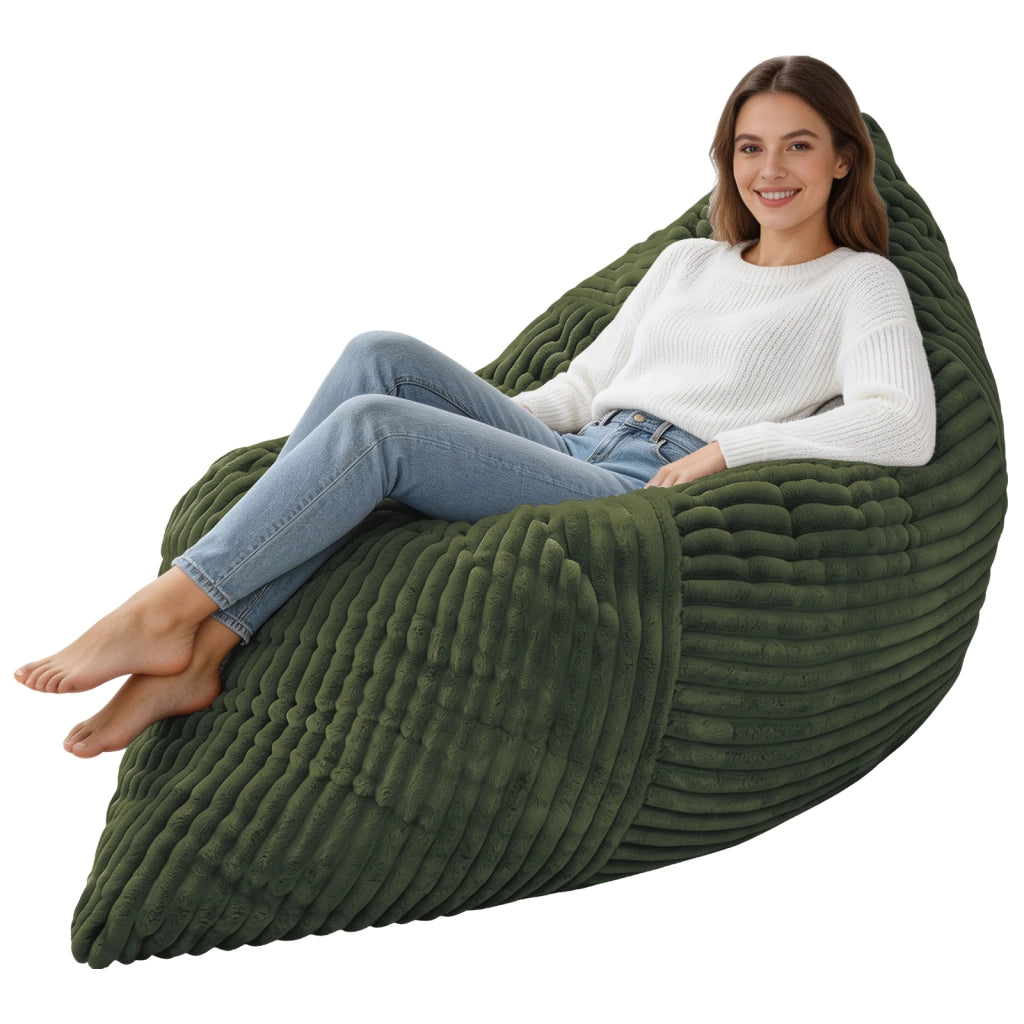 POLTRONA SACCO 3 IN 1 Verde in corduroy