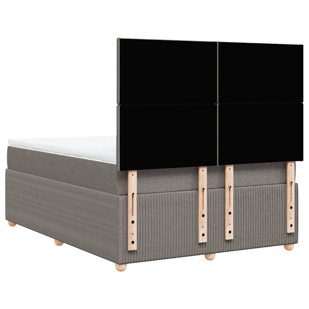 vidaXL Giroletto a Molle con Materasso Tortora 160x200 cm in Tessuto