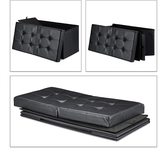 Panca con contenitore con coperchio in ecopelle 75 cm nero 13_0000372_2