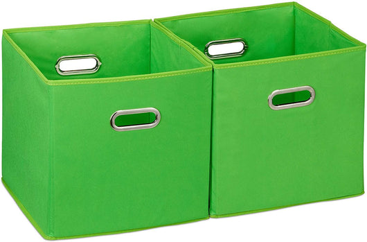 Set da 2 contenitori portaoggetti in tessuto verde 13_0000486