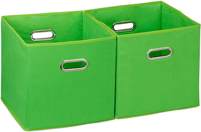 Set da 2 contenitori portaoggetti in tessuto verde 13_0000486