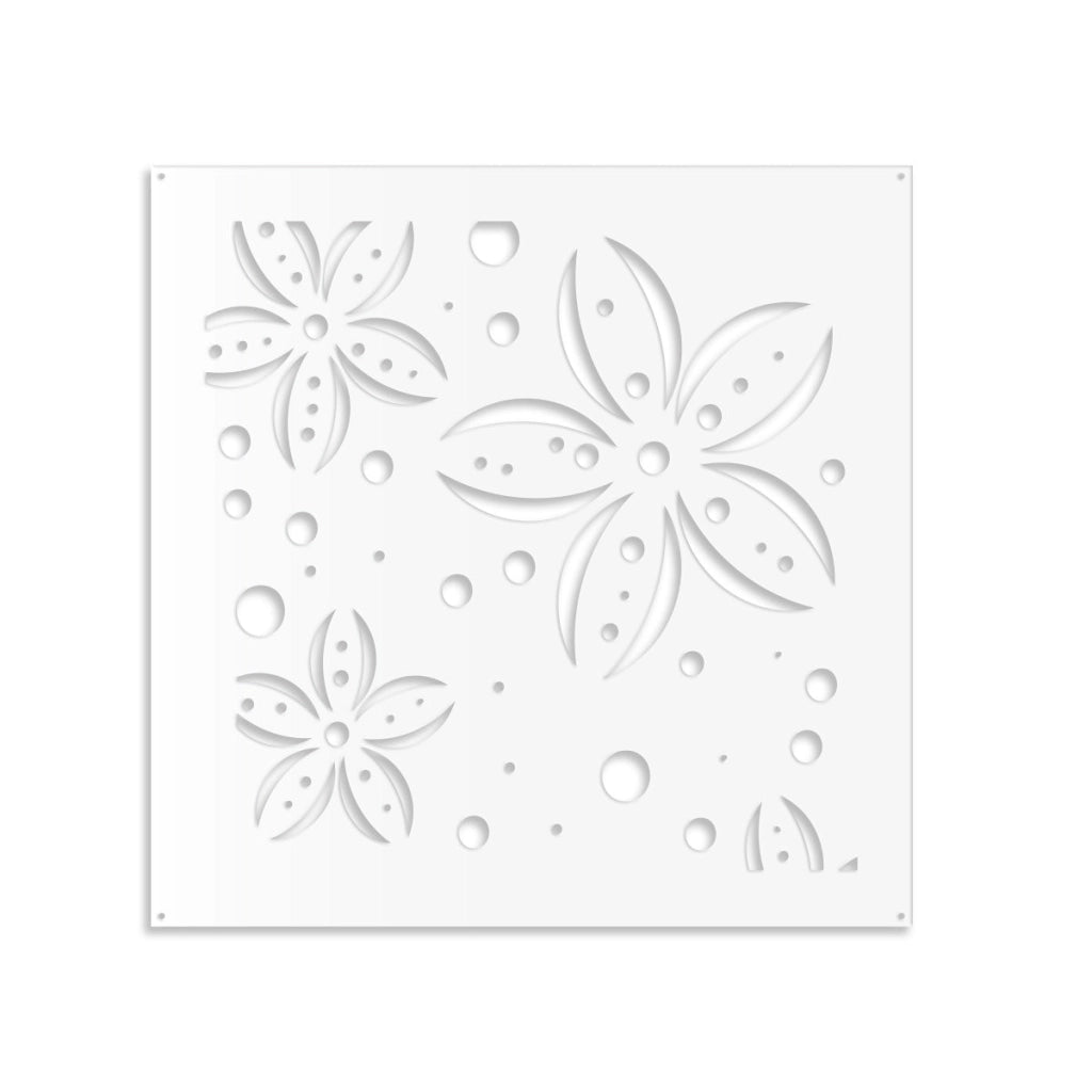 FLOWERS - Pannello in PVC traforato - Parasole Colore: bianco, Misura: 73x73 cm