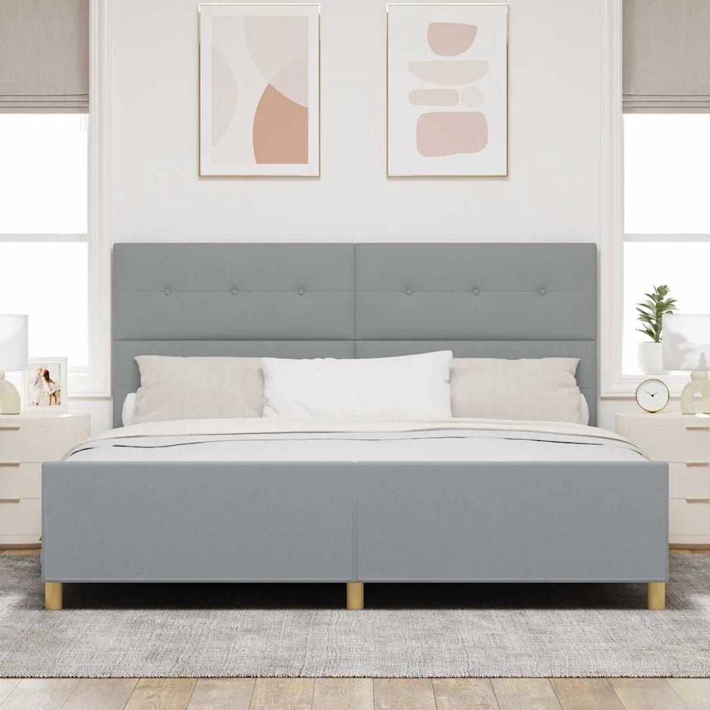Struttura del letto Grigio chiaro 200 x 200 cm Tessuto 3344753