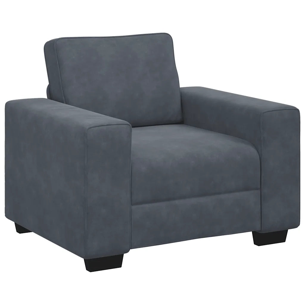 vidaXL Divano Sedia Grigio Scuro 60 cm Velluto