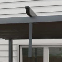 Pergola Gazebo 4x3 m con 8 Fori di Drenaggio, in Alluminio, Metallo e Poliestere, Grigio Scuro
