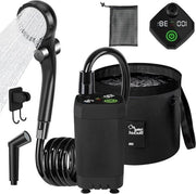 Douchetta portatile con batteria ricaricabile da 6000 mAh, pompa e getto d'acqua, secchio pieghevole - ideale per outdoor, lavaggio in auto, viaggi, spiaggia e campeggio