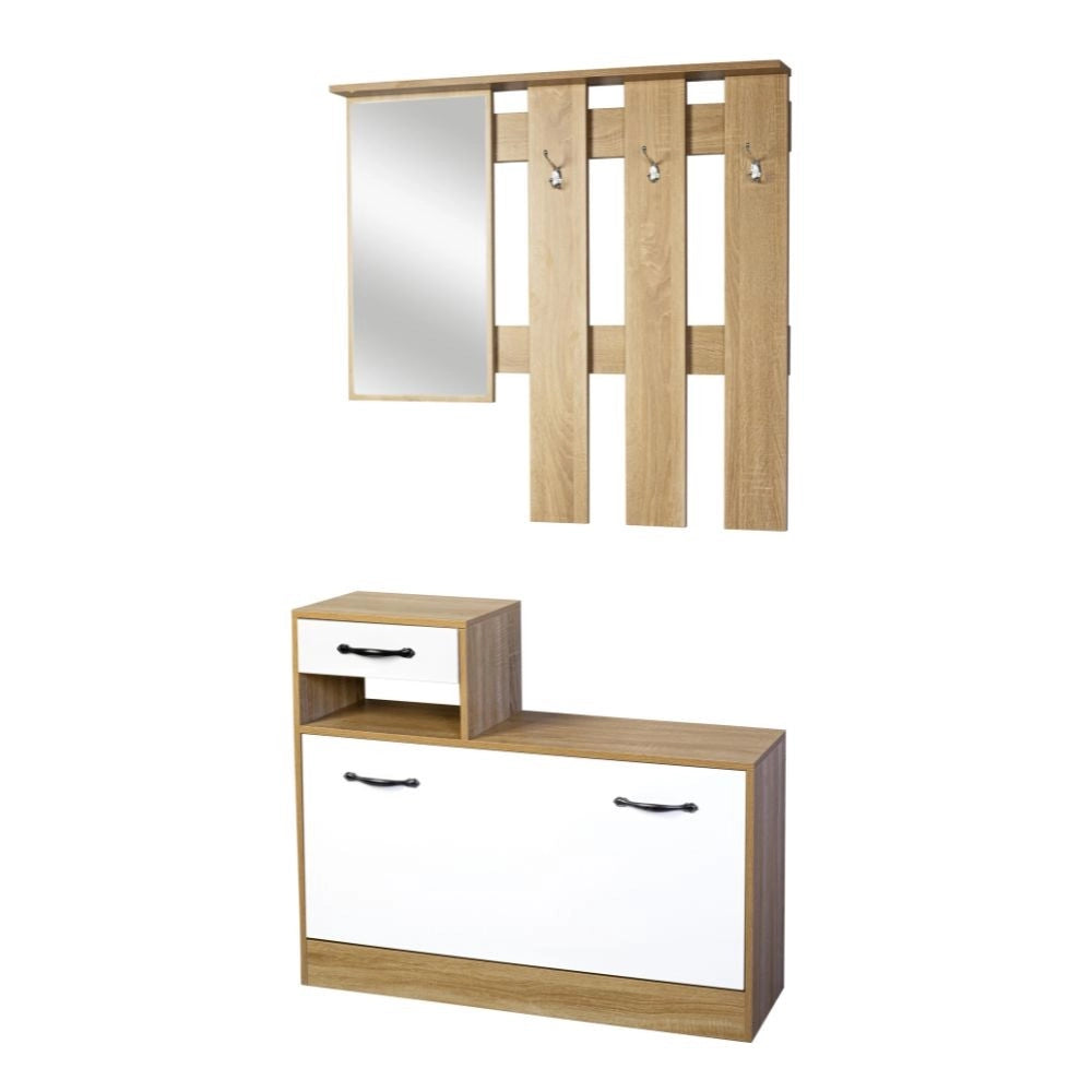 Mobile ingresso bianco lucido 100x180x25 cm