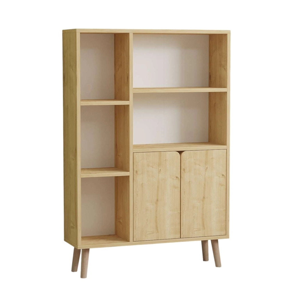 Libreria in legno "Lumo" - 80 x 24 x 120 cm - Beige