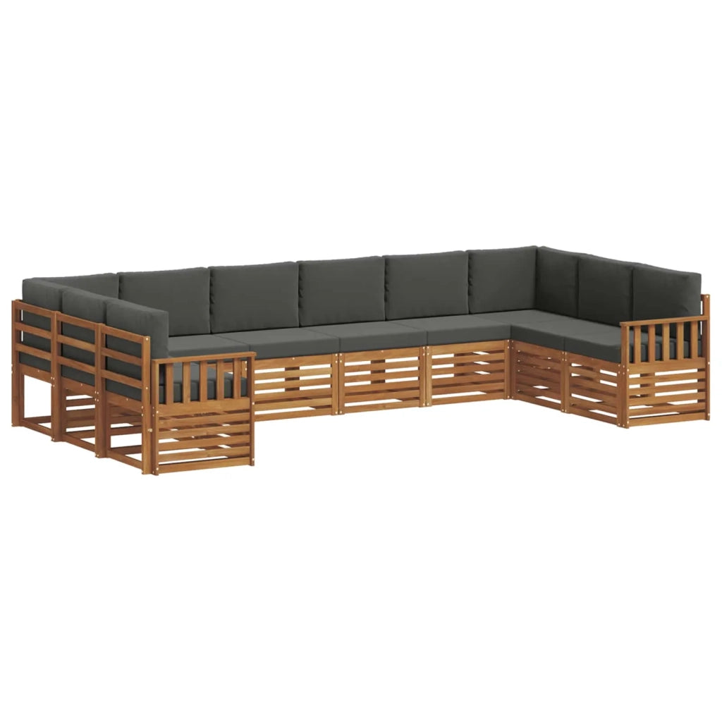 Set divano sezionale con cuscino 10 pcs Naturale e Antracite 3375552
