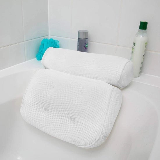 Cuscino da bagno lussuoso con chiusura a molla - cuscino per la testa, il collo e le spalle con 2 pannelli - Spa per la casa Relax - Riduzione dello stress muscolare - Adatto per vasche idromassaggio