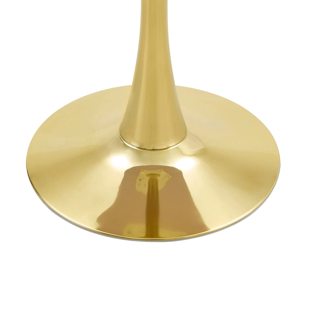 Tavolo rotondo a tulipano bianco in MDF e metallo, Ø 80 cm