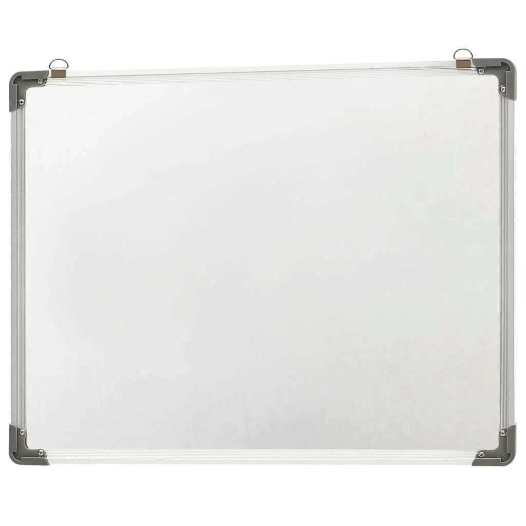 Lavagna magnetica pannello di scrittura per la scuola la casa o l'ufficio cancellabile a secco 90 x 60 cm acciaio bianco 02_0045451
