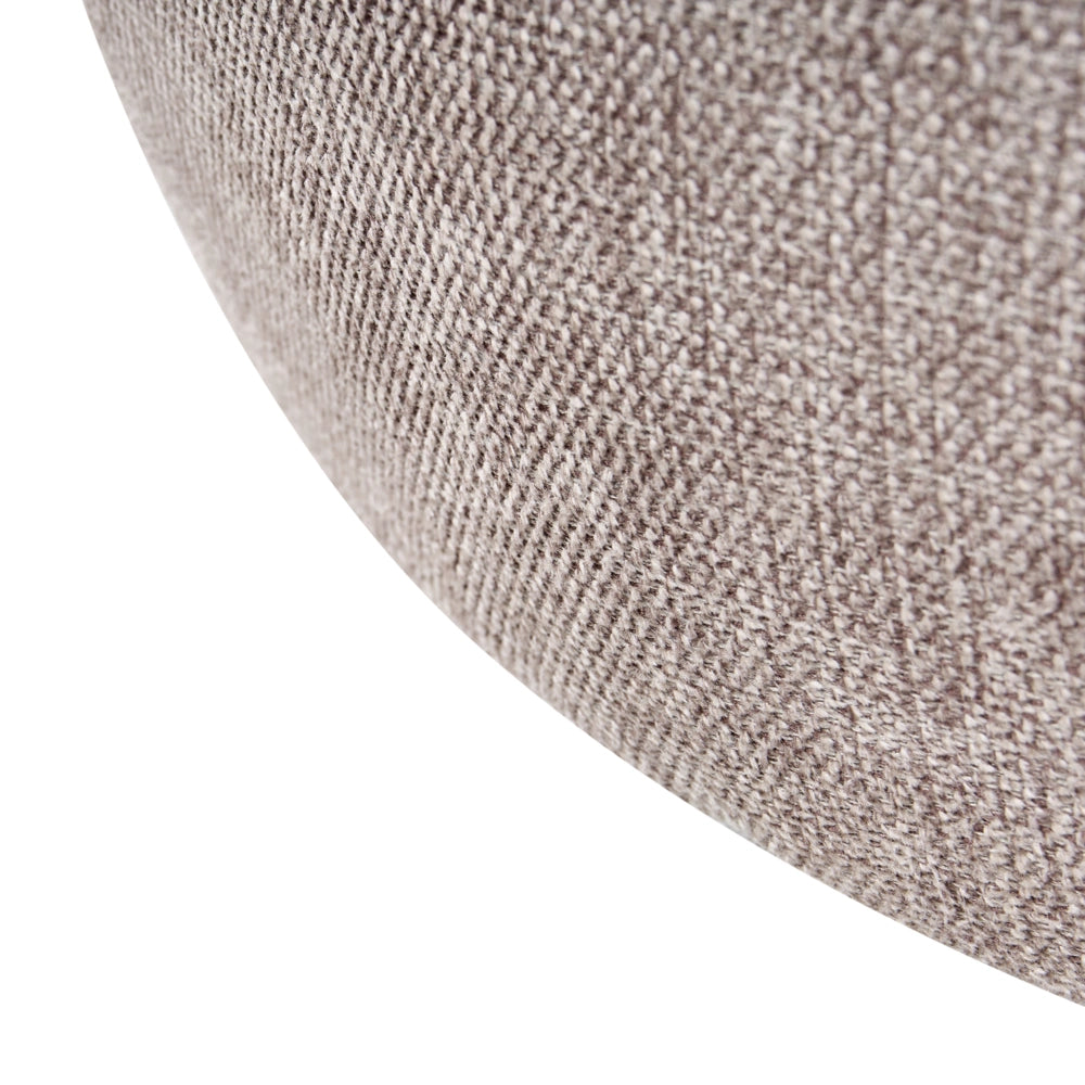 Pouf rotondo moderno Drum stile morbido soggiorno camera da letto tessuto marrone chiaro